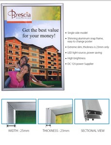 <span class=keywords><strong>Affiches</strong></span> de films 27 x 40 pouces, cadre en aluminium noir, boîte à lumière LED pour affichage publicitaire - Product Image 5