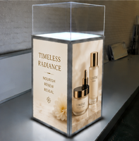 Vitrine d'exposition cosmétique personnalisée avec éclairage LED pour maquillage, cosmétiques, soins de la peau, parfums, avec base de boîte lumineuse SEG pour les magasins de détail