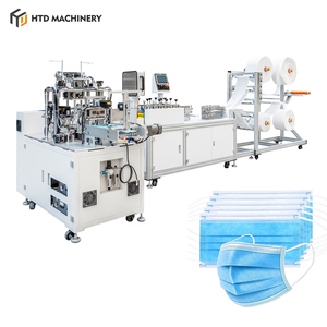 Machine de <span class=keywords><strong>fabrication</strong></span> de masques chirurgicaux plats à 3 plis avec attaches auriculaires et bande de nez en aluminium - Product Image 1