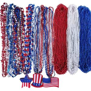 Collar con colgante del Día de la Independencia de EE. UU. con cadena de cuentas decorativa para decoraciones de fiestas, diseño transfronterizo - Product Image 1