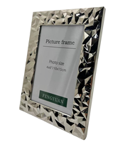 Cadre photo et poster de style nordique, texture métallique argentée scintillante, multi-tailles de 4x6 à 8x10, pour salon contemporain