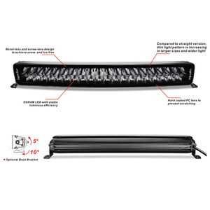Thanh đèn <span class=keywords><strong>LED</strong></span> cong 22 inch 200W Combo hai hàng đèn chiếu xa dành cho ô tô, máy kéo, xe tải, xe 4x4, SUV, ATV - Product Image 2
