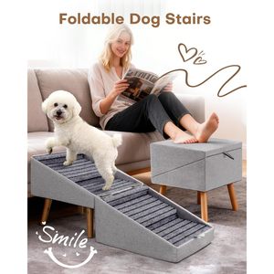 <b>Dog</b> Ramp Stairs For Couch <b>Bed</b> Light Grey Non Slip 17.13 In H Joint Support For <b>Small</b> Medium Large <b>Dogs</b> Cats Puppy - Product Image 3