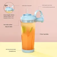 Gobelet écologique en Tritan avec poignée magnétique et couvercle pour thé aux perles et BOBA
