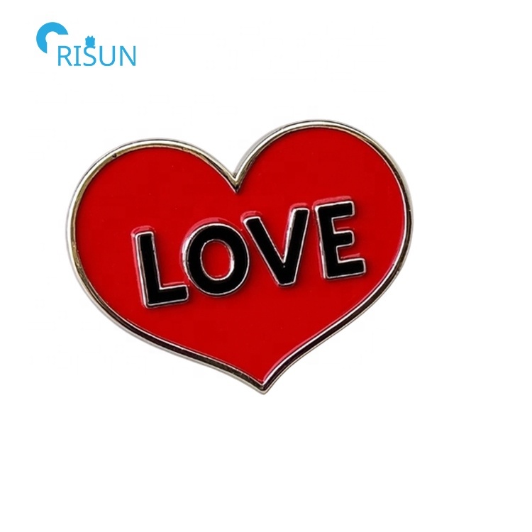 PinMart Love Bee Valentine's Day Enamel Lapel Pin - Gold Cloisonné Heart Bee Pin