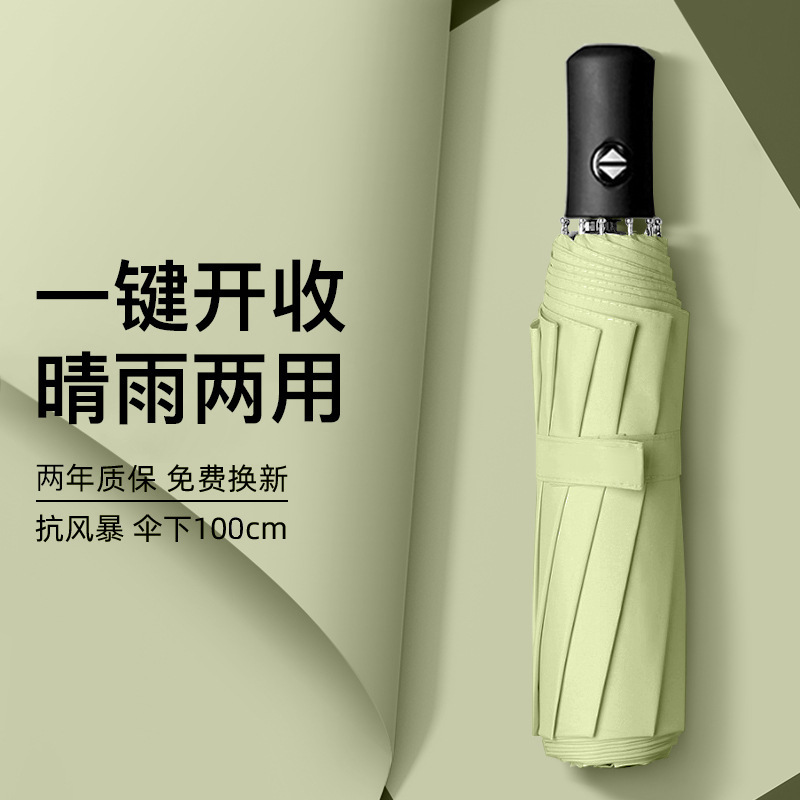 Upgraded 8-rib automatic umbrella - Matcha Green