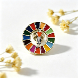 Badge personnalisé rond en métal, alliage de zinc, émail, pour revers, club sportif, uniforme scolaire, logo commémoratif - Product Image 2