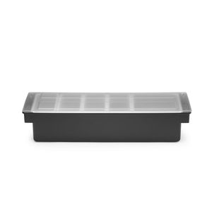 BarUp - Caja Negra para Ingredientes de 480x150x(H)100mm con 5 Compartimentos para Equipamiento de Servicio en Restaurantes y Hoteles - Product Image 1