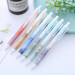 Monde glace et neige stylo peinture à l'huile art presse gel stylo étudiant papeterie bureau stylo