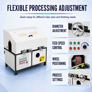 Machine de polissage multi-stations pour tubes ronds, pour le brossage et la finition de surface de tubes en acier inoxydable à haut volume de production - Product Image 3