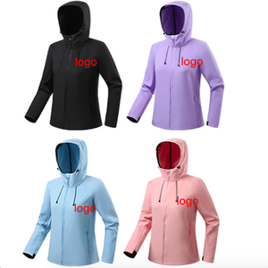 Femmes imperméable Softshell à capuche résistant à l'abrasion aux rayures avec polaire épaissie chaude Trench Coat Shell veste pour femmes - Product Image 3