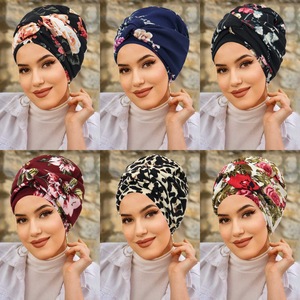 Gorro Turbante de Moda con Lentejuelas y Parches de Color Sólido, Interior de Bouclé, con Borde, 10 Colores, Estilo Turbante Hijab - Product Image 3