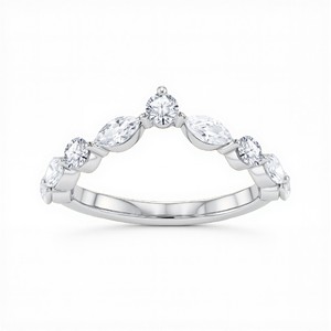 Anillo de Diamantes Cultivados en Laboratorio de 0.55 Quilates Redondos y 0.80 Quilates Marquise para Mujer, Color VVS VS EF, en Plata de Ley 925, Oro de 10, 14 y 18 Quilates - Product Image 4
