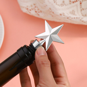 Five-Pointed Star Wine <b>Stopper</b> Gold And Silver Metal Sealing Bottle <b>Stopper</b> For Wedding Party Gift - Product Image 2
