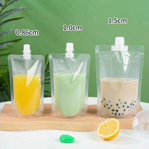 Venta al por mayor personalizado de grado alimenticio transparente claro bebida líquido plástico Stand <span class=keywords><strong>Up</strong></span> bolsa contenedor de bebidas con pico - Product Image 3