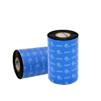 Ruban de transfert thermique A3201 BK à base de cire et de résine hybride pour étiquettes code-barres 2D, formats 90-110 mm pour imprimante d'étiquettes