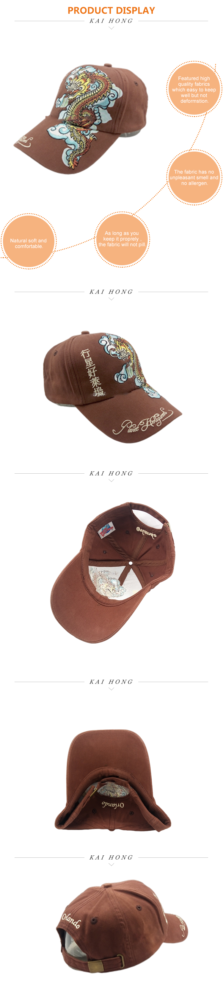 Baseball cap custom manufacturers dragon totem embroidery logo metal buckle cotton domineering baseball cap