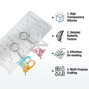LEQU Moule en silicone alphabet papillon joyeux et amusant, 26 lettres réutilisables pour la fabrication de résine, vente en gros - Product Image 1