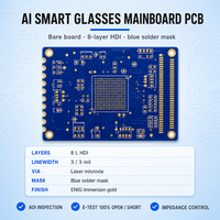Carte mère de lunettes intelligentes IA - PCB nu - Fabrication de circuits imprimés multicouches - Service de placage ENEPIG à impédance contrôlée