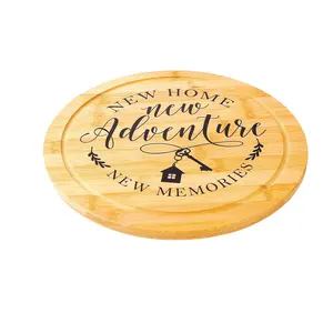 Hot selling circular grooved bamboo cutting board Wholesale bamboo chopping boards