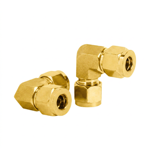 Raccords coudés en laiton usinés CNC de haute qualité pour tubes de diamètre extérieur 1/4'', 3/8'', 1/2'', 6mm, 8mm, 10mm, 12mm, à double ferrule hydraulique lisse - Product Image 1