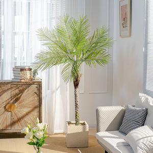 Grande erba artificiale di <span class=keywords><strong>palma</strong></span> per arredamento interno simulato Bonsai di plastica con foglie per il recinto del giardino o piante da interno - Product Image 2