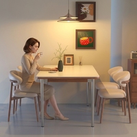 Ensemble de table à manger italienne moderne minimaliste en ardoise pour 6 personnes, chaises, rangement, salon, petit appartement, meubles sans assemblage
