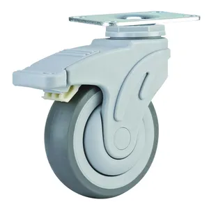 100mm trolley TPE material double wheel castor All styles supplier hospital equipment medical Caster Wheel