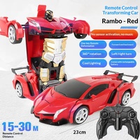 Voiture de police robot transformable à une touche, échelle 1:18, jouet électrique rechargeable pour enfants, idéal pour jouer en intérieur