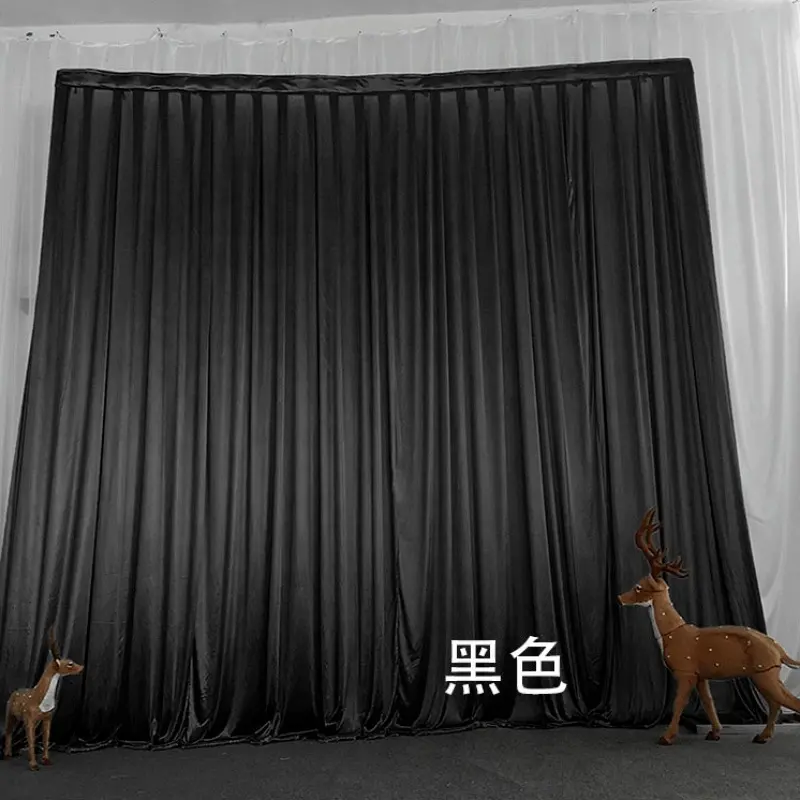 China Supplier wholesale black polyester curtains wedding event backdrop