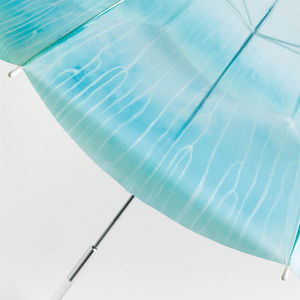 Ombrello con Logo personalizzato bianco trasparente con Design trasparente meduse <span class=keywords><strong>blu</strong></span> ombrello trasparente con fiore ombrello dritto - Product Image 2