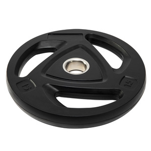Discos de Peso para Barra Ergonómica Get-Fit <span class=keywords><strong>Gym</strong></span> <span class=keywords><strong>Power</strong></span>, de Hierro Fundido con Revestimiento de Goma Negra, con 3 Orificios, de Uretano - Product Image 6