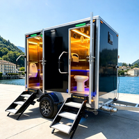 Remorque Sanitaire Mobile Multifonctionnelle à 2 Cabines, Remorque de Toilettes Portable de Luxe VIP pour Événements, Vente en Gros