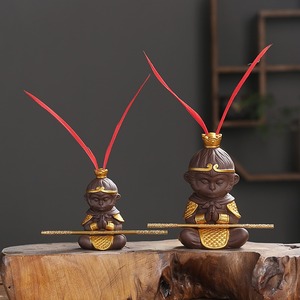 MSH Monkey King Ornament Meditación en Monkey King Adornos <span class=keywords><strong>con</strong></span> aros dorados - Product Image 4