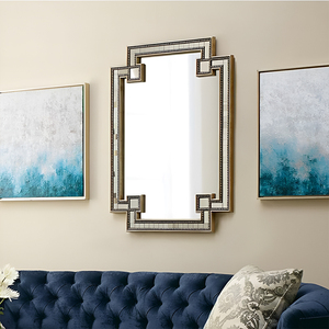 Distressed Bladgoud Decor Spiegel Glam Accent Spiegel Mozaïek Spiegel Spiegel Spiegelwand - Product Image 3