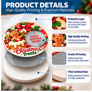 Cartes de récompense à gratter personnalisées avec logo, écologiques et amusantes pour les fêtes de Noël, pour restaurants de restauration rapide, directement de l'usine - Product Image 3