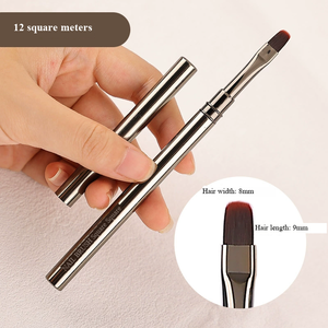 <b>Round</b> Flat Head Nail Art Liner <b>Brush</b> Crimped Ferrule UV Gel Extension Painting Drawing Carving Pen - Product Image 2