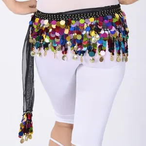 आर्बरिक कैडरिन हिप स्कार्फ बेली नृत्य सिक्के टैसल्स सामान महिलाओं थोक पॉलिएस्टर एम्बेड बेलडांस अनुक्रमों - Product Image 5