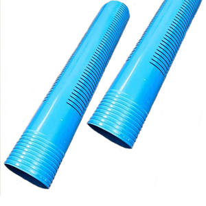 Tubería de <span class=keywords><strong>PVC</strong></span> Perforada Azul, Tubos Subterráneos <span class=keywords><strong>para</strong></span> la Recolección de Líquidos Filtrados, Anticorrosión, Duraderos, Ligeros, Estándar ISO - Product Image 1