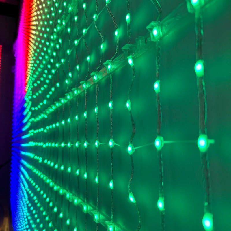 DC12V Addressable RGB Seed Pixel Screen 2.5cm 5cm 10cm Flexible Matrix Grid Display IP65 for Media Facade Stage