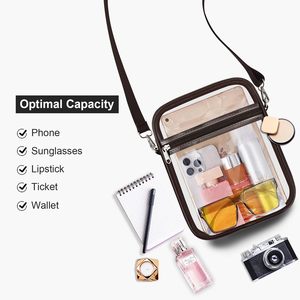 Wasserdichte Transparente Mini-Umhängetasche Damen Herren Messenger-Tasche Crossbody Schultertaschen - Product Image 4