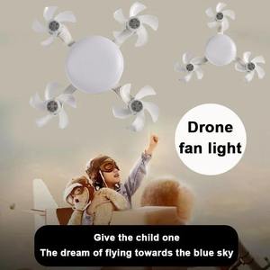 Sáng tạo 4 đầu Drone Quạt trần ánh sáng có thể gập lại 5 lưỡi điều khiển từ xa đèn quạt Dimmable 60W im lặng dẫn ổ cắm ánh sáng quạt - Product Image 4
