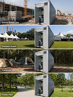 Cabine de toilettes portable 1,8 x 2,0 m en acier ondulé pour projets de camping en extérieur
