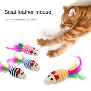 Juguete Interactivo para Mascotas, Juguete de Sisal para Gatos, Juguete de Entrenamiento para Gatos, Simulación de Ratón con Plumas para Gatos - Product Image 2