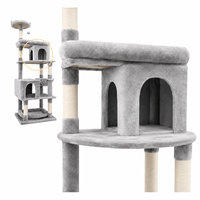 En gros Arbre à chat multi-niveaux extra haut en sisal avec hamac double en peluche et griffoir
