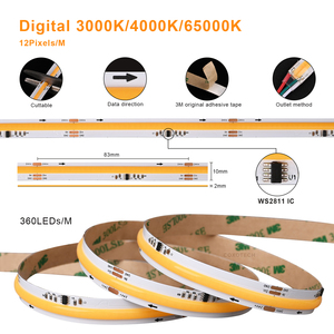 شريط إضاءة Led للمياه الجارية بتأثير ضوء Rgb المتدفقة Ws2811 Cob مطاردة الحصان تشغيل المياه أدى أضواء الشريط - Product Image 4