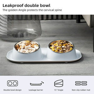 Comederos Dobles para Mascotas, Comederos <span class=keywords><strong>de</strong></span> Acero Inoxidable para Perros y Gatos, Juego <span class=keywords><strong>de</strong></span> Comederos y Bebederos Extraíbles para Gatos <span class=keywords><strong>de</strong></span> Interior y Perros Pequeños - Product Image 3