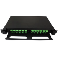 Bingkai distribusi serat optik dudukan rak ODF FTTH 48-Port 24-Core untuk jaringan kepadatan tinggi (19 inci)