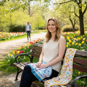 Sciarpa quadrata Zl Love Heart 70x70 cm, accessorio di moda leggero per donna - Product Image 2