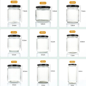 Frascos Redondos de Vidrio Recuperables de 3oz 4oz 5oz 7oz 8oz 10oz 12oz 16oz 32oz <span class=keywords><strong>para</strong></span> Almacenamiento de Especias, <span class=keywords><strong>Miel</strong></span>, Mermelada y Alimentos con Tapa - Product Image 2